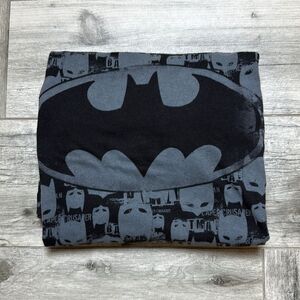 Batman Mens Blue Caped Crusader Bat Signal Allover Print Short Sleeve Tee Medium